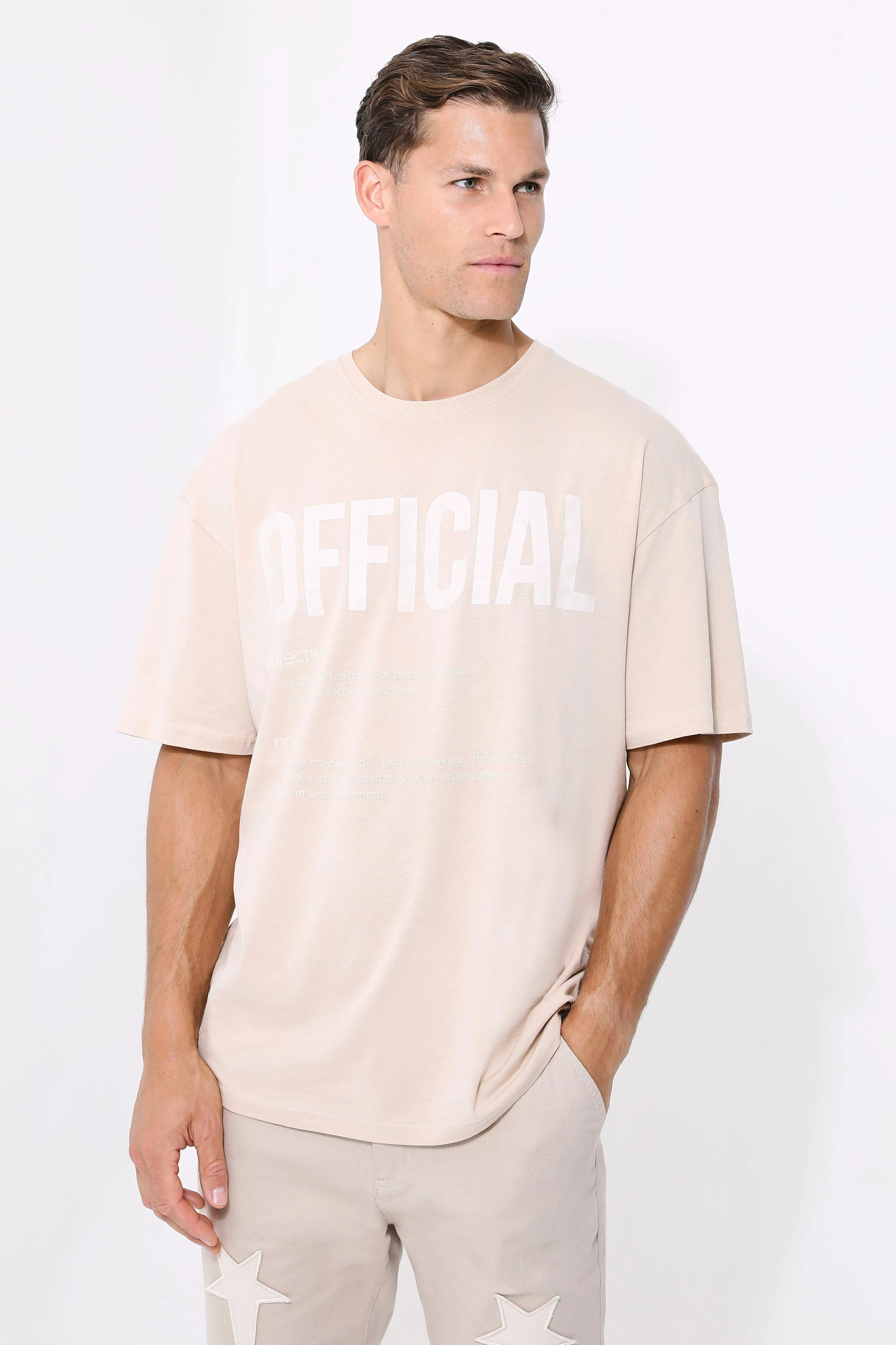 Tall Oversized High Build Tonal T-shirt | boohooMAN UK